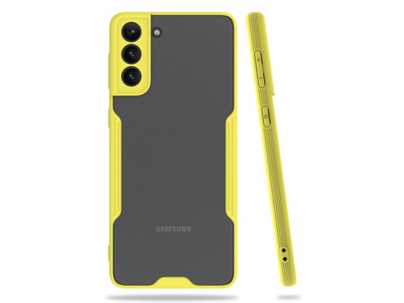 Newface Samsung Galaxy S21 Kılıf Platin Silikon - Sarı