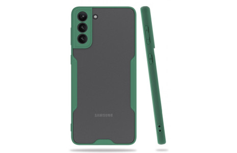 Newface Samsung Galaxy S21 Kılıf Platin Silikon - Yeşil