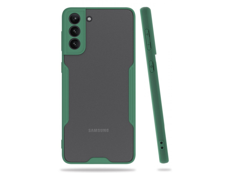Newface Samsung Galaxy S21 Kılıf Platin Silikon - Yeşil