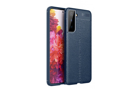 Newface Samsung Galaxy S21 Plus Kılıf Focus Derili Silikon - Lacivert