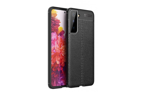 Newface Samsung Galaxy S21 Plus Kılıf Focus Derili Silikon - Siyah