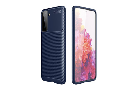 Newface Samsung Galaxy S21 Plus Kılıf Focus Karbon Silikon - Lacivert