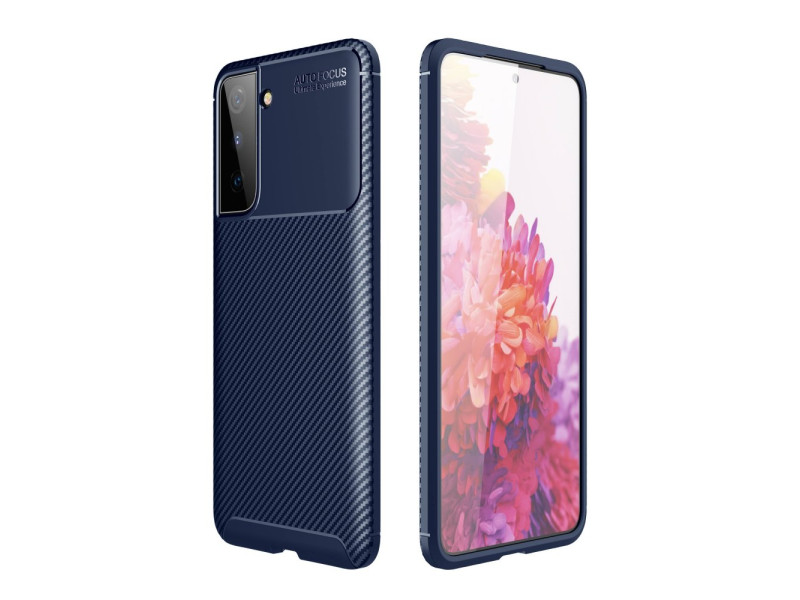 Newface Samsung Galaxy S21 Plus Kılıf Focus Karbon Silikon - Lacivert