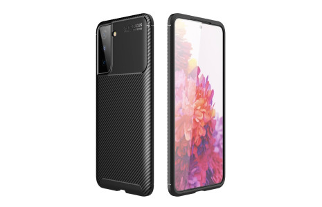 Newface Samsung Galaxy S21 Plus Kılıf Focus Karbon Silikon - Siyah