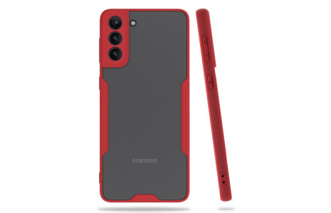 Newface Samsung Galaxy S21 Plus Kılıf Platin Silikon - Kırmızı