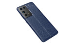 Newface Samsung Galaxy S21 Ultra Kılıf Focus Derili Silikon - Lacivert