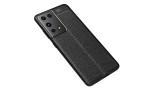 Newface Samsung Galaxy S21 Ultra Kılıf Focus Derili Silikon - Siyah