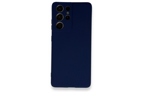 Newface Samsung Galaxy S21 Ultra Kılıf Nano içi Kadife Silikon - Lacivert