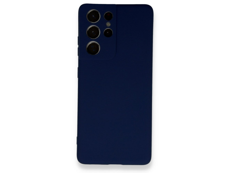 Newface Samsung Galaxy S21 Ultra Kılıf Nano içi Kadife Silikon - Lacivert