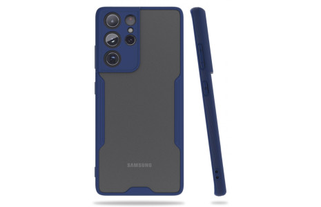 Newface Samsung Galaxy S21 Ultra Kılıf Platin Silikon - Lacivert