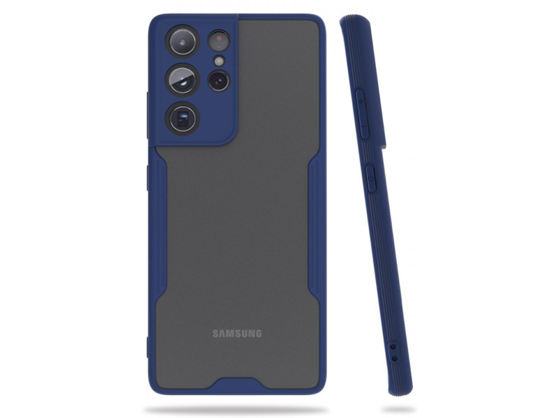 Newface Samsung Galaxy S21 Ultra Kılıf Platin Silikon - Lacivert
