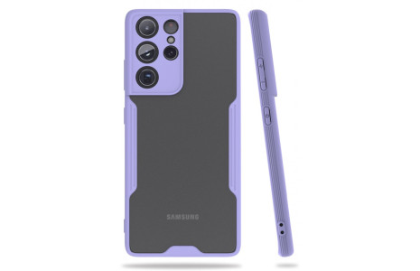 Newface Samsung Galaxy S21 Ultra Kılıf Platin Silikon - Lila