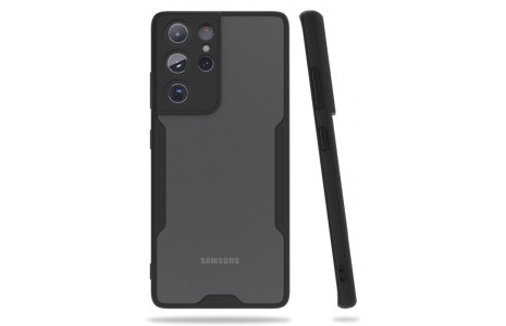 Newface Samsung Galaxy S21 Ultra Kılıf Platin Silikon - Siyah