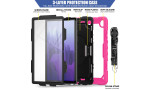 Newface Samsung Galaxy T500 Tab A7 10.4 Kılıf Pars Tablet Kapak - Pembe