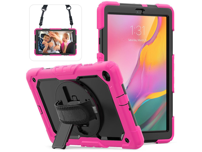 Newface Samsung Galaxy T510 Tab A 10.1 Kılıf Pars Tablet Kapak - Pembe