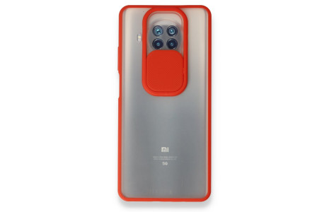 Newface Xiaomi Mi 10T Lite Kılıf Palm Buzlu Kamera Sürgülü Silikon - Kırmızı