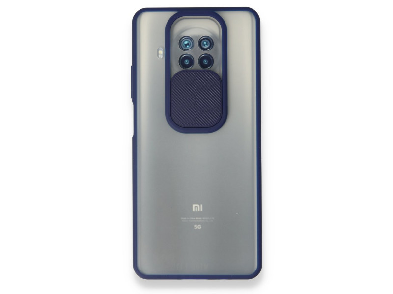Newface Xiaomi Mi 10T Lite Kılıf Palm Buzlu Kamera Sürgülü Silikon - Lacivert