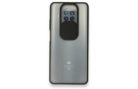 Newface Xiaomi Mi 10T Lite Kılıf Palm Buzlu Kamera Sürgülü Silikon - Siyah