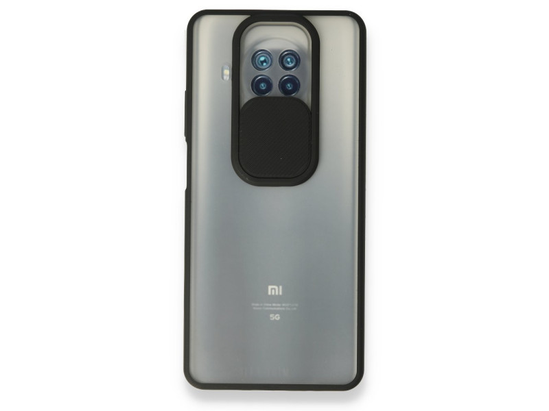 Newface Xiaomi Mi 10T Lite Kılıf Palm Buzlu Kamera Sürgülü Silikon - Siyah