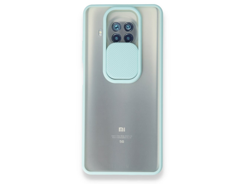 Newface Xiaomi Mi 10T Lite Kılıf Palm Buzlu Kamera Sürgülü Silikon - Turkuaz