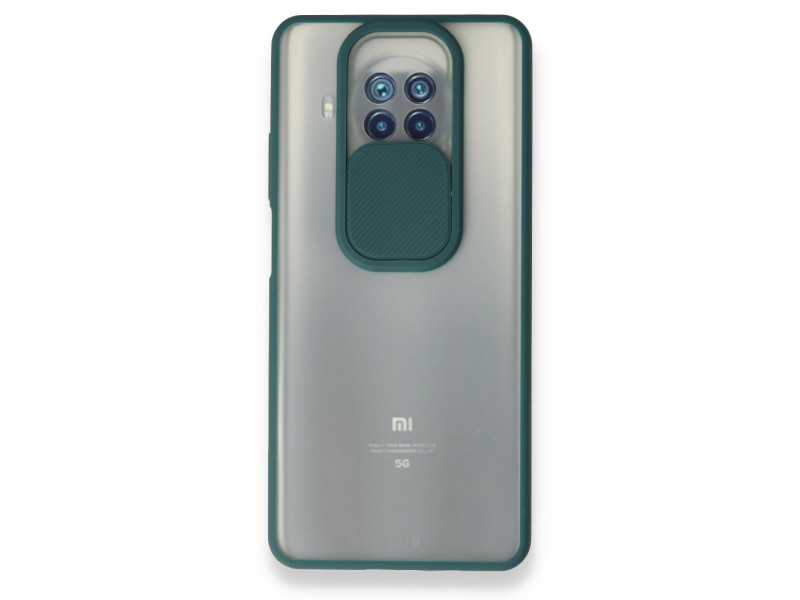 Newface Xiaomi Mi 10T Lite Kılıf Palm Buzlu Kamera Sürgülü Silikon - Yeşil