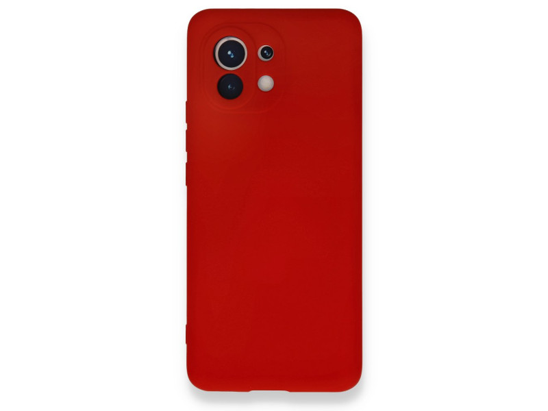 Newface Xiaomi Mi 11 Kılıf Nano içi Kadife Silikon - Kırmızı