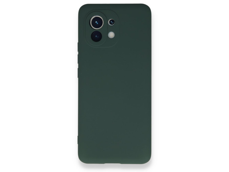 Newface Xiaomi Mi 11 Kılıf Nano içi Kadife Silikon - Koyu Yeşil