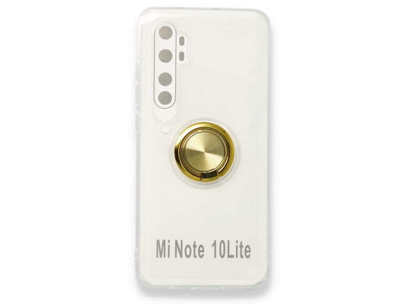 Newface Xiaomi Mi Note 10 Lite Kılıf Gros Yüzüklü Silikon - Gold