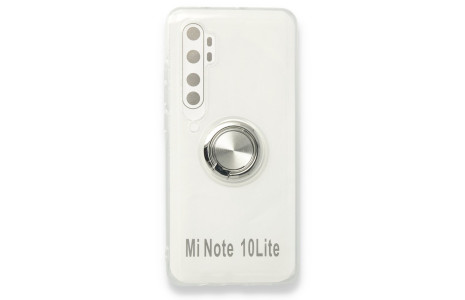 Newface Xiaomi Mi Note 10 Lite Kılıf Gros Yüzüklü Silikon - Gümüş