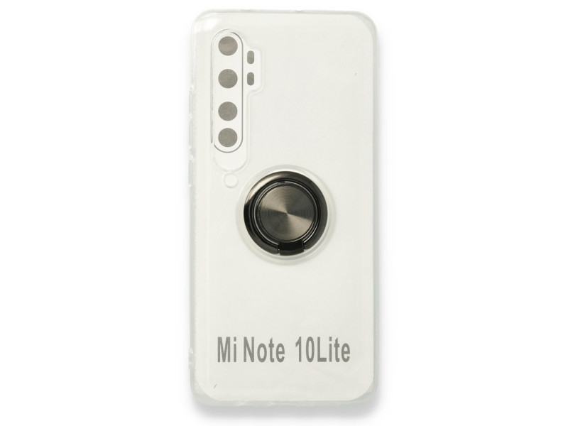 Newface Xiaomi Mi Note 10 Lite Kılıf Gros Yüzüklü Silikon - Siyah