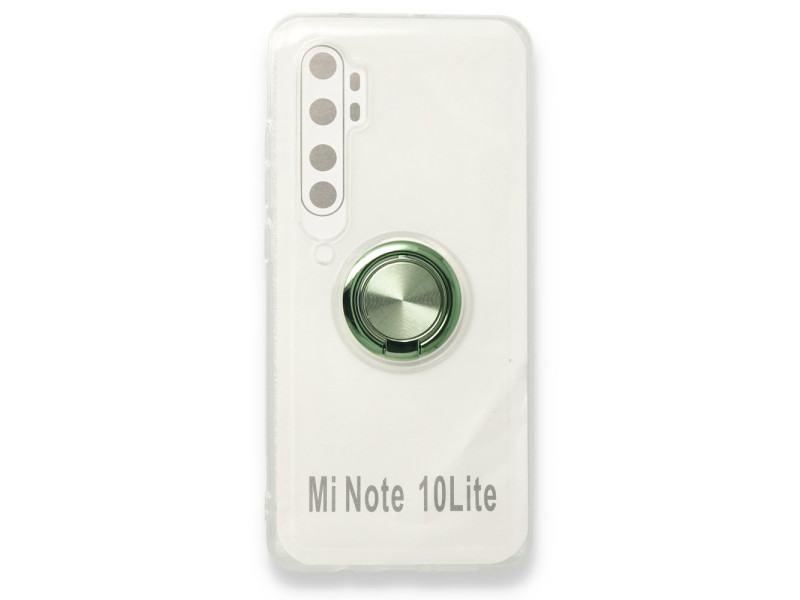 Newface Xiaomi Mi Note 10 Lite Kılıf Gros Yüzüklü Silikon - Yeşil