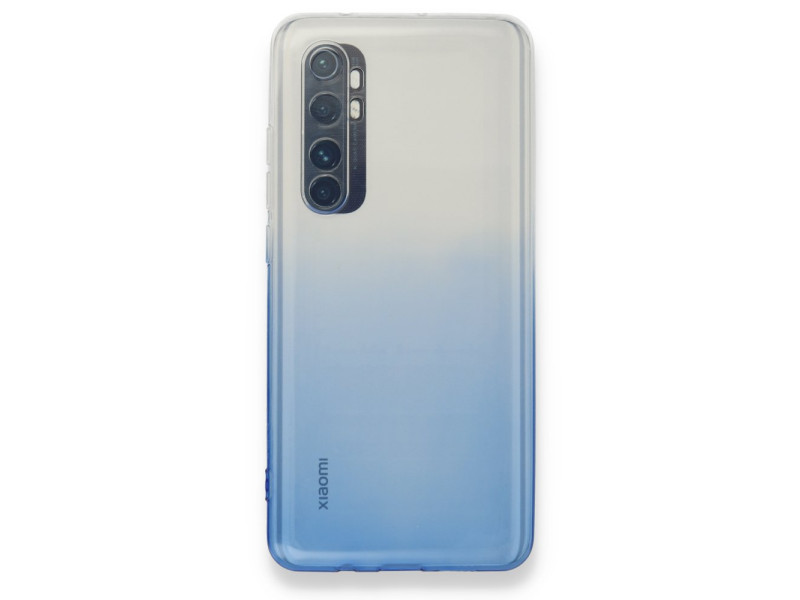 Newface Xiaomi Mi Note 10 Lite Kılıf Lüx Çift Renkli Silikon - Mavi