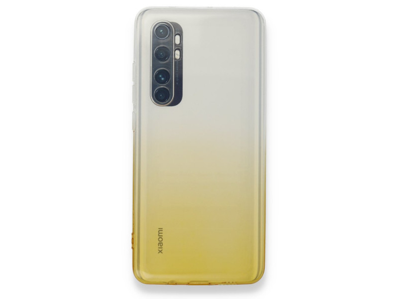 Newface Xiaomi Mi Note 10 Lite Kılıf Lüx Çift Renkli Silikon - Sarı