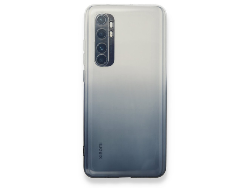 Newface Xiaomi Mi Note 10 Lite Kılıf Lüx Çift Renkli Silikon - Siyah