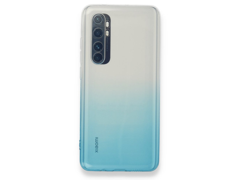 Newface Xiaomi Mi Note 10 Lite Kılıf Lüx Çift Renkli Silikon - Turkuaz