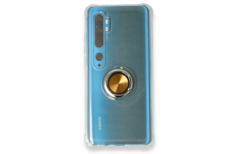 Newface Xiaomi Mi Note 10 Pro Kılıf Gros Yüzüklü Silikon - Gold