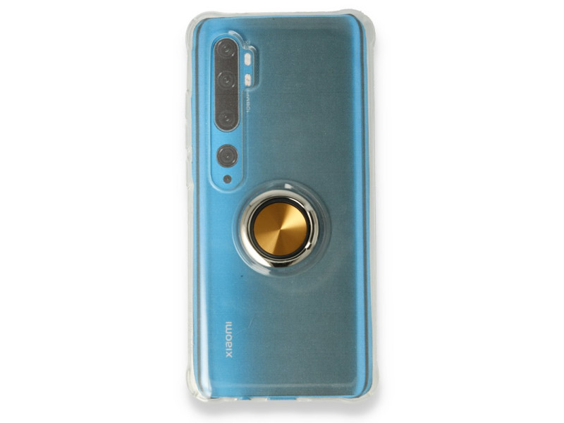 Newface Xiaomi Mi Note 10 Pro Kılıf Gros Yüzüklü Silikon - Gold