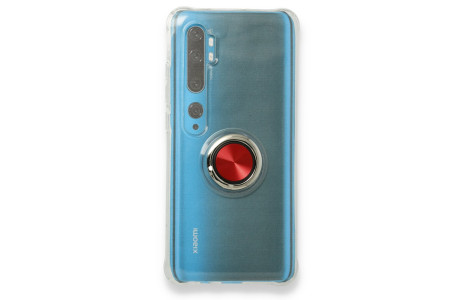 Newface Xiaomi Mi Note 10 Pro Kılıf Gros Yüzüklü Silikon - Kırmızı