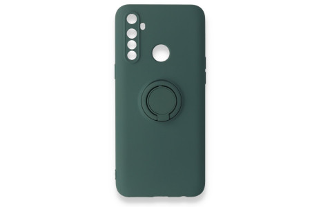 Newface Realme C3i Kılıf Viktor Yüzüklü Silikon - Koyu Yeşil