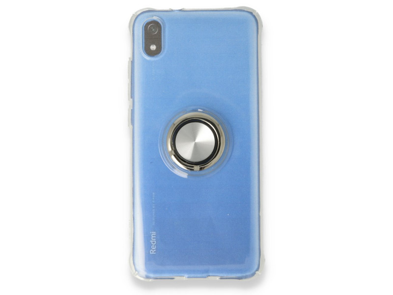 Newface Xiaomi Redmi 7A Kılıf Gros Yüzüklü Silikon - Gümüş