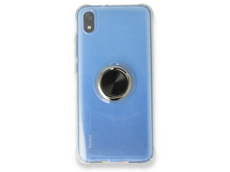 Newface Xiaomi Redmi 7A Kılıf Gros Yüzüklü Silikon - Siyah