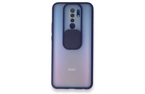 Newface Xiaomi Redmi 9 Kılıf Palm Buzlu Kamera Sürgülü Silikon - Lacivert
