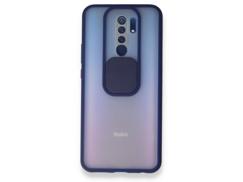 Newface Xiaomi Redmi 9 Kılıf Palm Buzlu Kamera Sürgülü Silikon - Lacivert