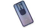 Newface Xiaomi Redmi 9 Kılıf Palm Buzlu Kamera Sürgülü Silikon - Lacivert