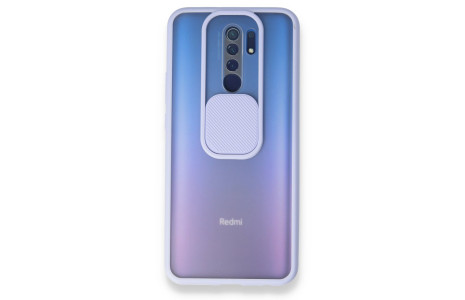 Newface Xiaomi Redmi 9 Kılıf Palm Buzlu Kamera Sürgülü Silikon - Lila