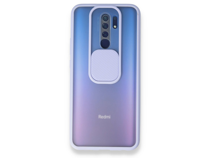 Newface Xiaomi Redmi 9 Kılıf Palm Buzlu Kamera Sürgülü Silikon - Lila