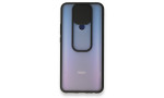 Newface Xiaomi Redmi 9 Kılıf Palm Buzlu Kamera Sürgülü Silikon - Siyah