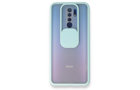 Newface Xiaomi Redmi 9 Kılıf Palm Buzlu Kamera Sürgülü Silikon - Turkuaz
