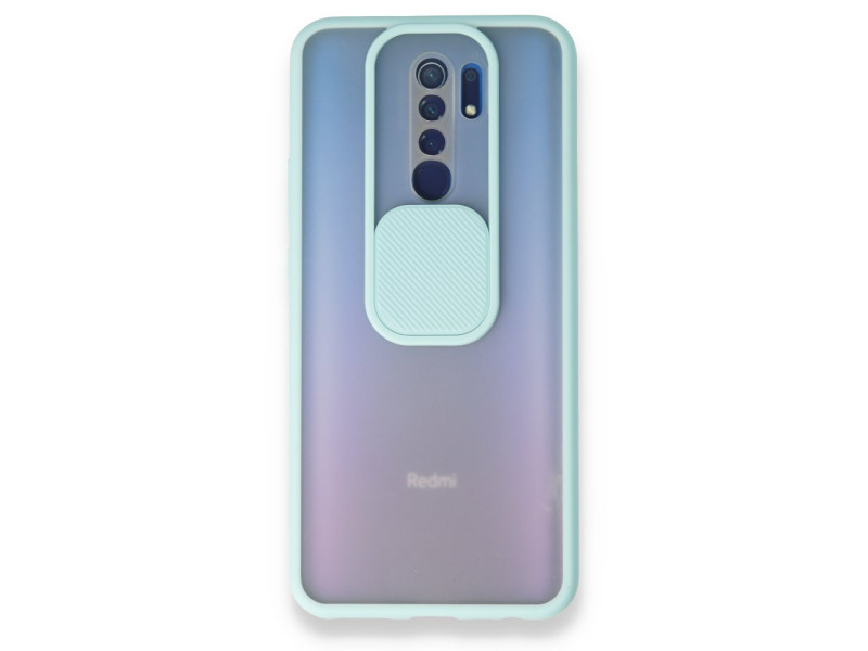 Newface Xiaomi Redmi 9 Kılıf Palm Buzlu Kamera Sürgülü Silikon - Turkuaz