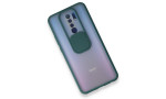 Newface Xiaomi Redmi 9 Kılıf Palm Buzlu Kamera Sürgülü Silikon - Yeşil